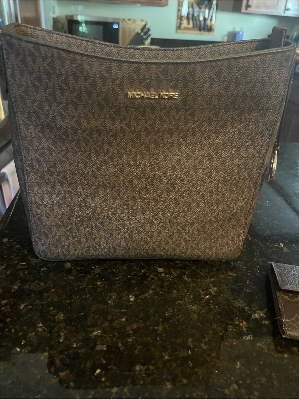 Michael Kors Gray Signature Monogram Messenger Bag - Picture 1 of 10